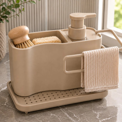 Hydia Kitchen Sink Organizer with Soap Dispenser and Towel Holder