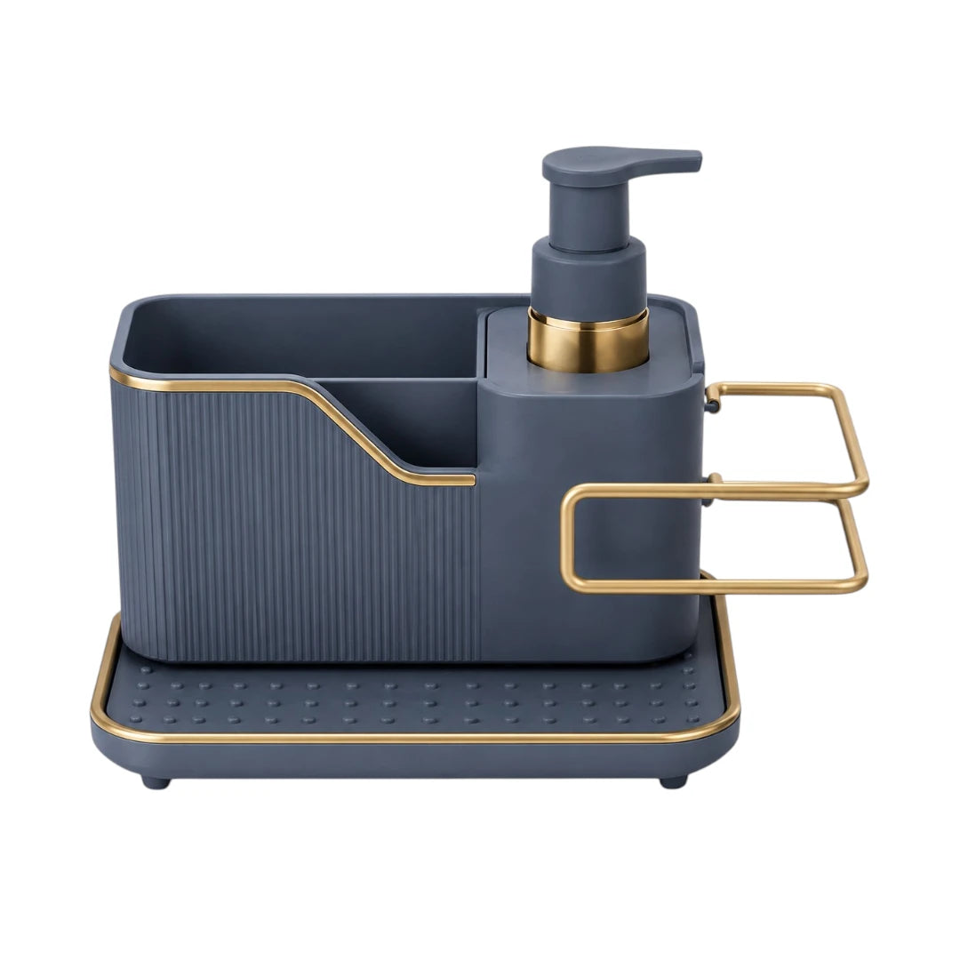 Hydia Modern Kitchen Sink Organizer with Soap Dispenser and Towel Holder